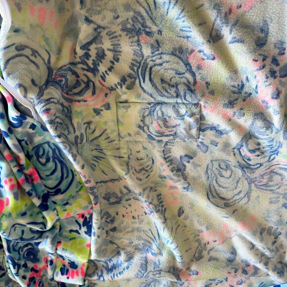 Lilly Pulitzer Elaine Velour Robe – Multi Ocean Commotion Print XXS/XS - Picture 7 of 13